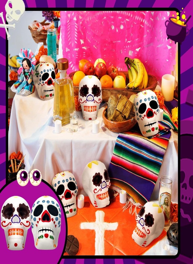 RoundFunny 12 Pcs Miniature Day of The Dead Skulls Ofrenda Decorations Dia De Los Muertos Ofrendas Altar De Muertos Miniature Mexican Fiesta for Day of The Dead Halloween Altar Ofrenda Decor - Image 5
